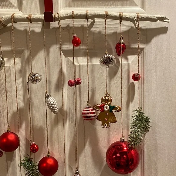 Festive Red and Silver Holiday Ornament Mobile - Picture 6 of 6